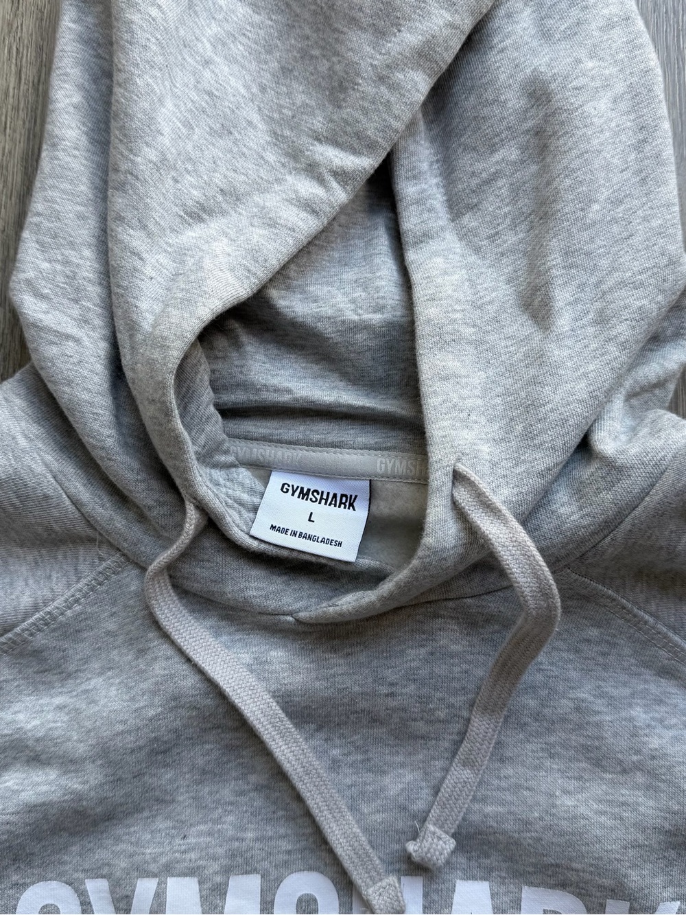 Gymshark Light Grey Pullover Hoodie with White Logo - Picture 2 of 6